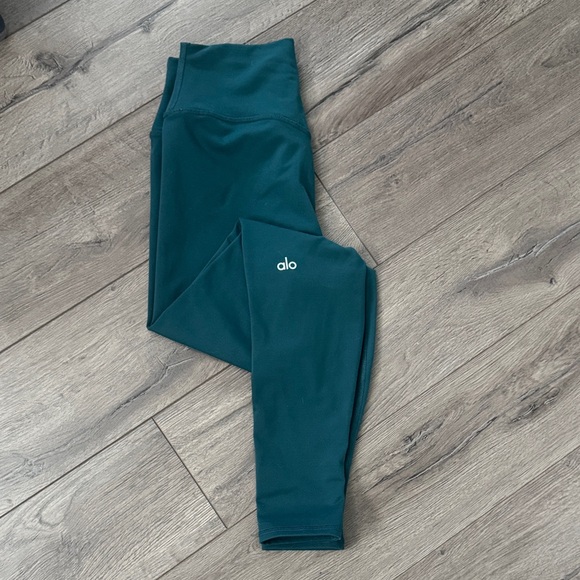 Airbrush Fleece-lined Winter Warm High-Waist Nocturne Legging in Midnight Green - Picture 1 of 1
